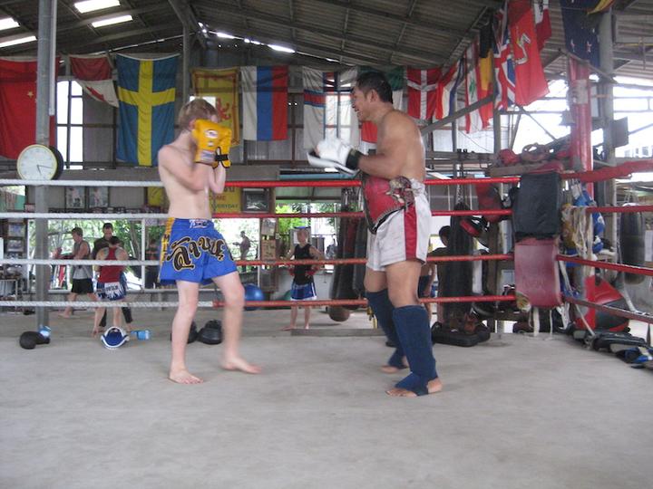 Evan in the ring with Wong