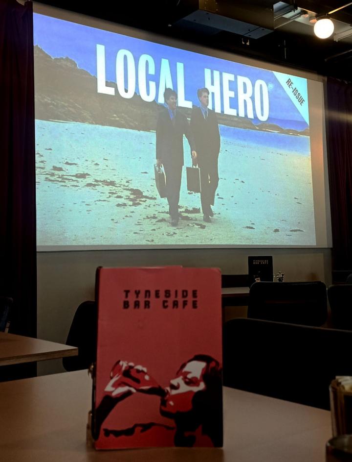 an ad for the movie Local Hero on display in the Tynside Cinema Bar Cafe