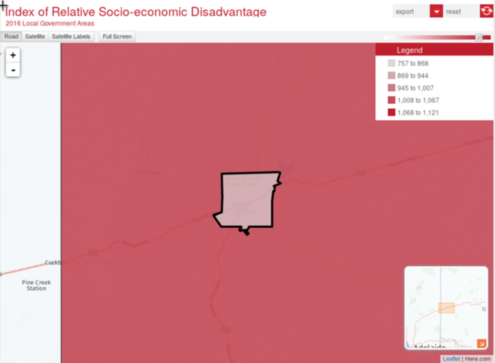 Socio-Economic Index Map of Broken Hill