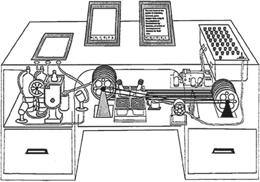 an old illustration of a memex machine